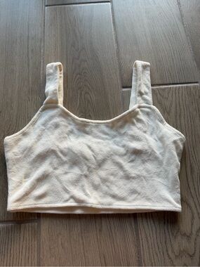 Vans Cream Square-Neck Crop Tank Top